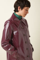 Anais Coat Shine - Bordeaux Red