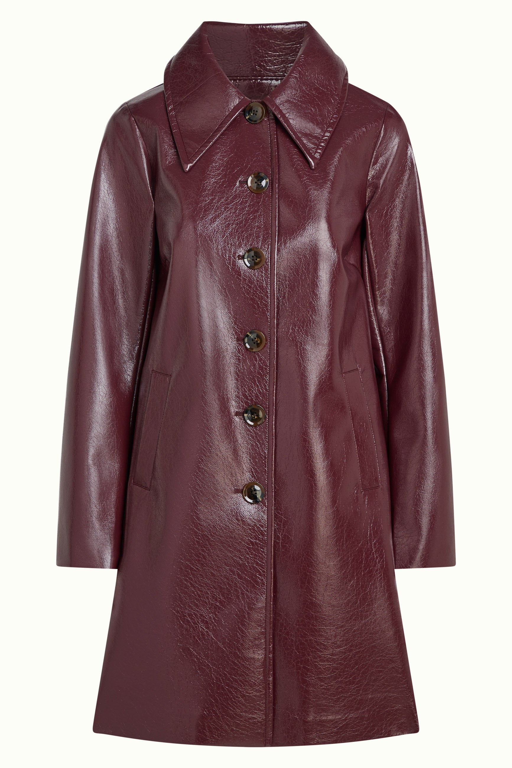 Anais Coat Shine - Bordeaux Red