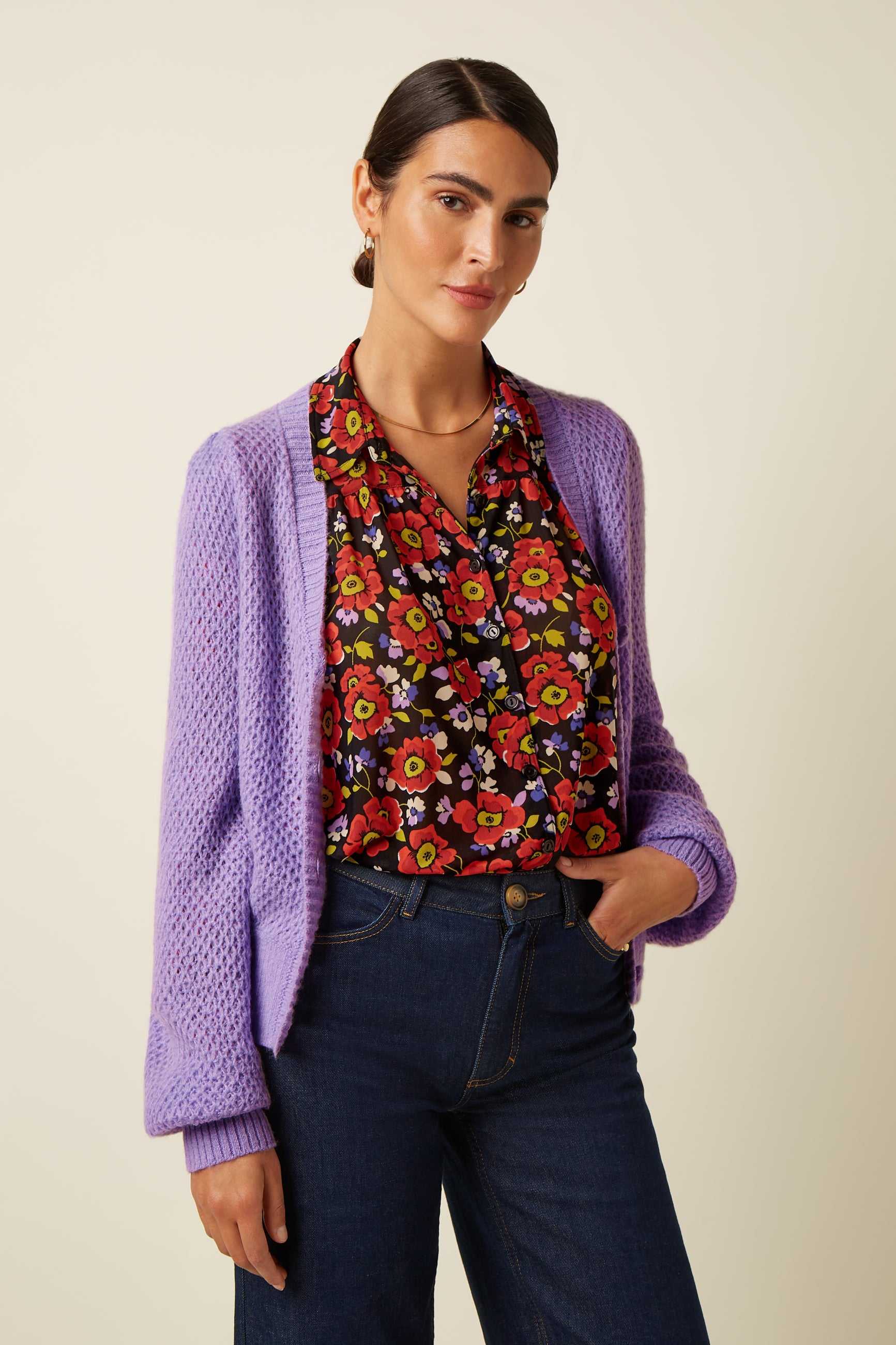 Cardi V Farfalle - Sheer Lilac