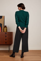 Jeannie Yoke Sweater Farfalle - Pine Green