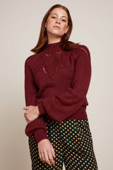 Joanie Raglan Top Orcia - Cabernet Red