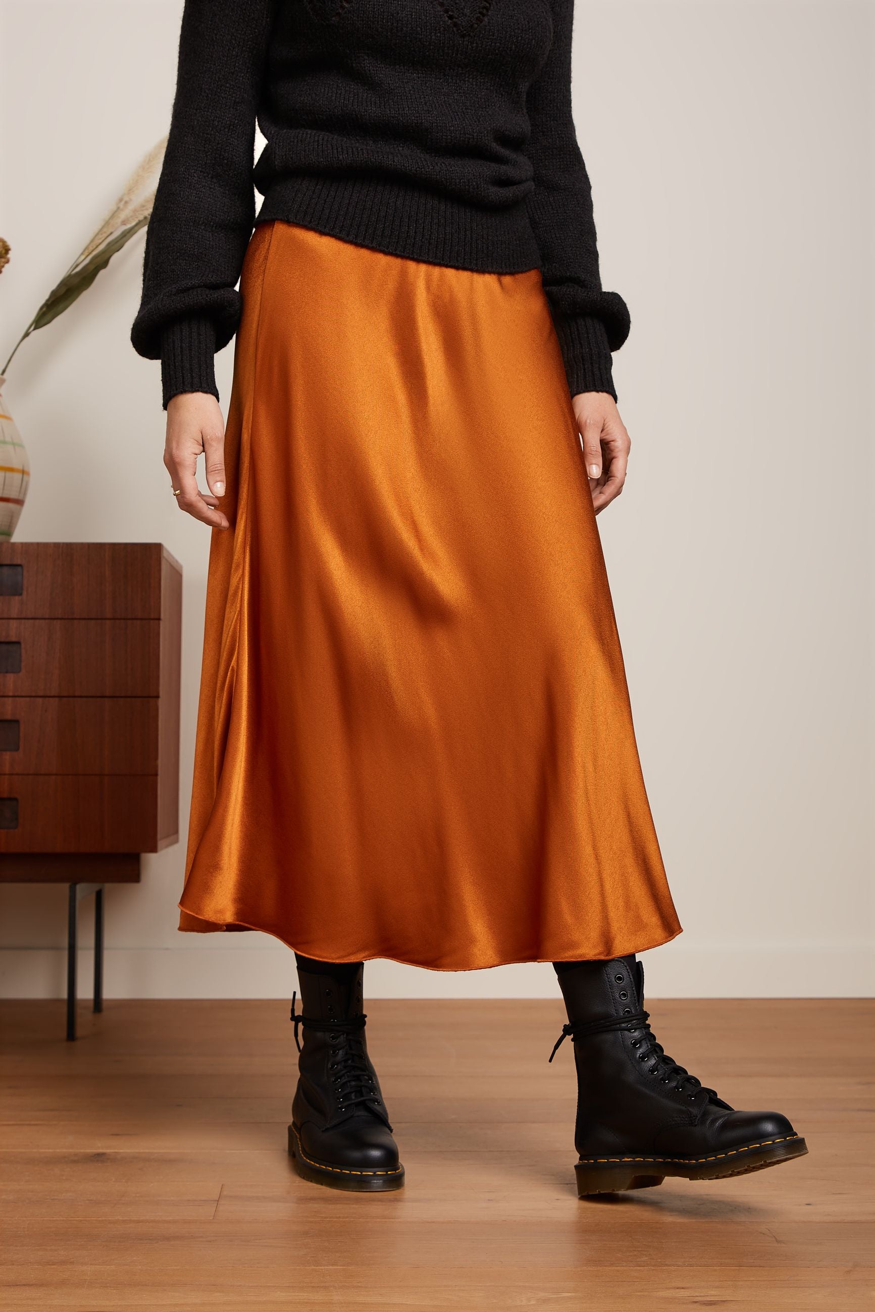 Bibi Skirt Star Satin - Maple Orange