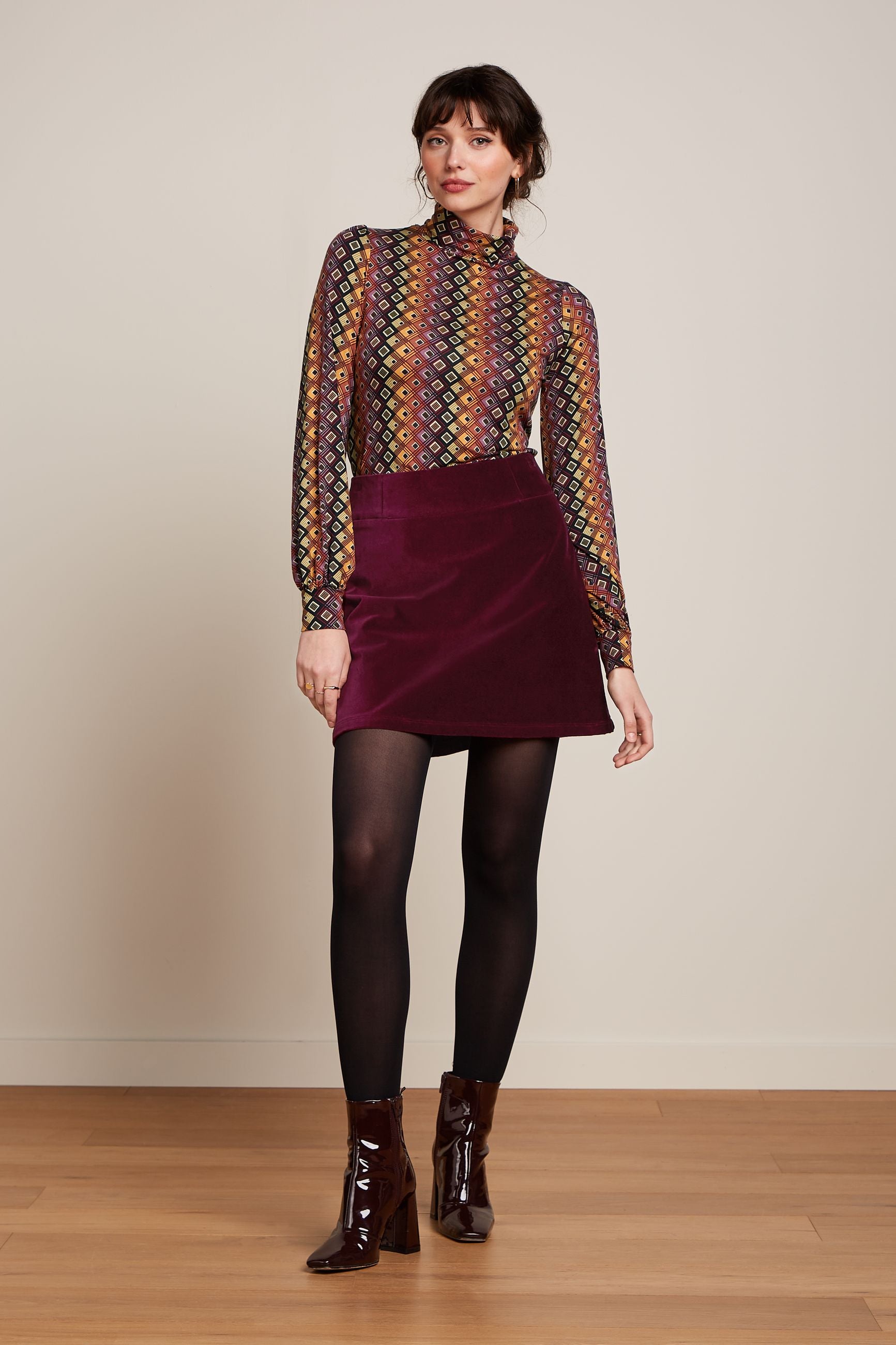 Olivia Skirt Uni Fargo - Cabernet Red