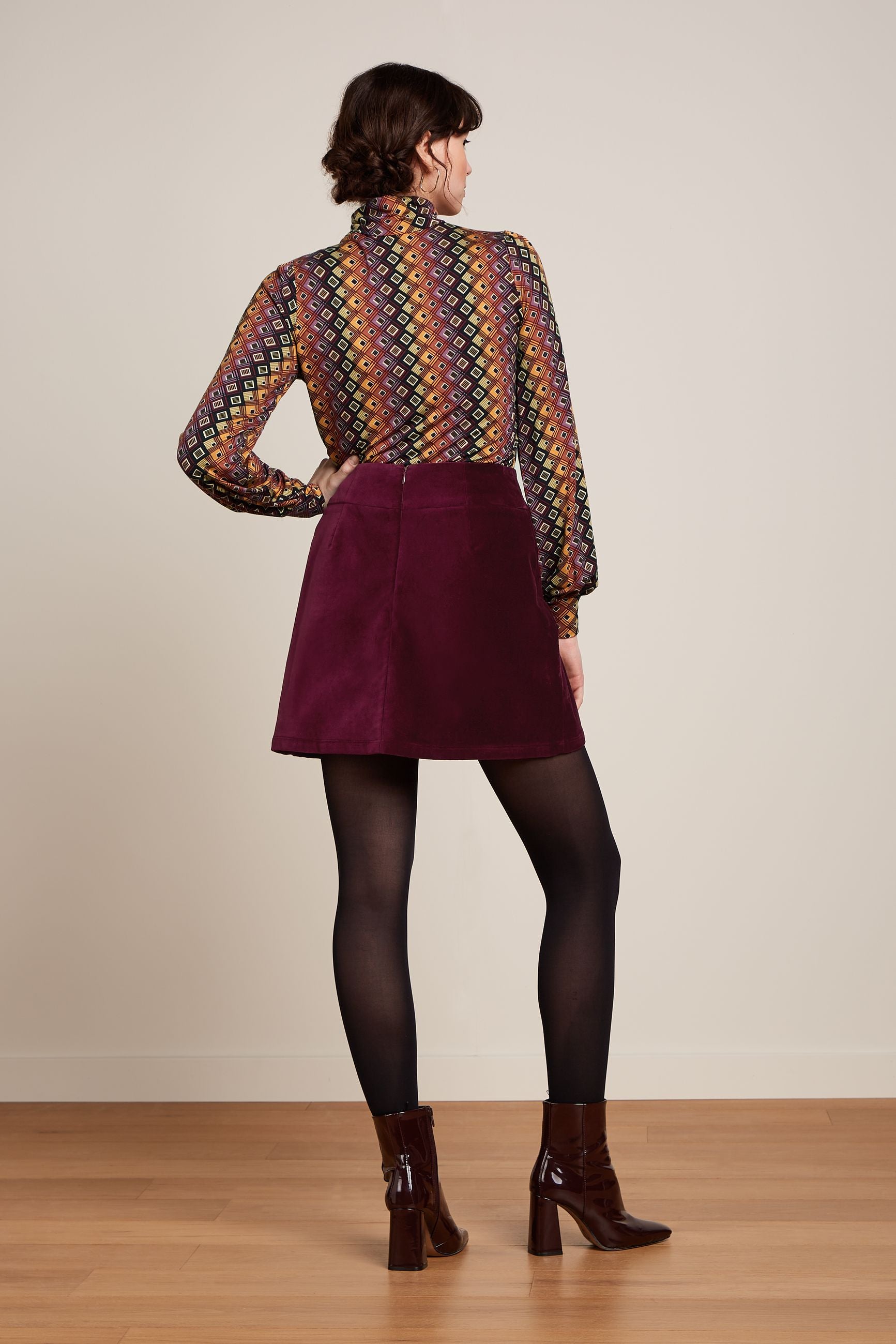 Olivia Skirt Uni Fargo - Cabernet Red