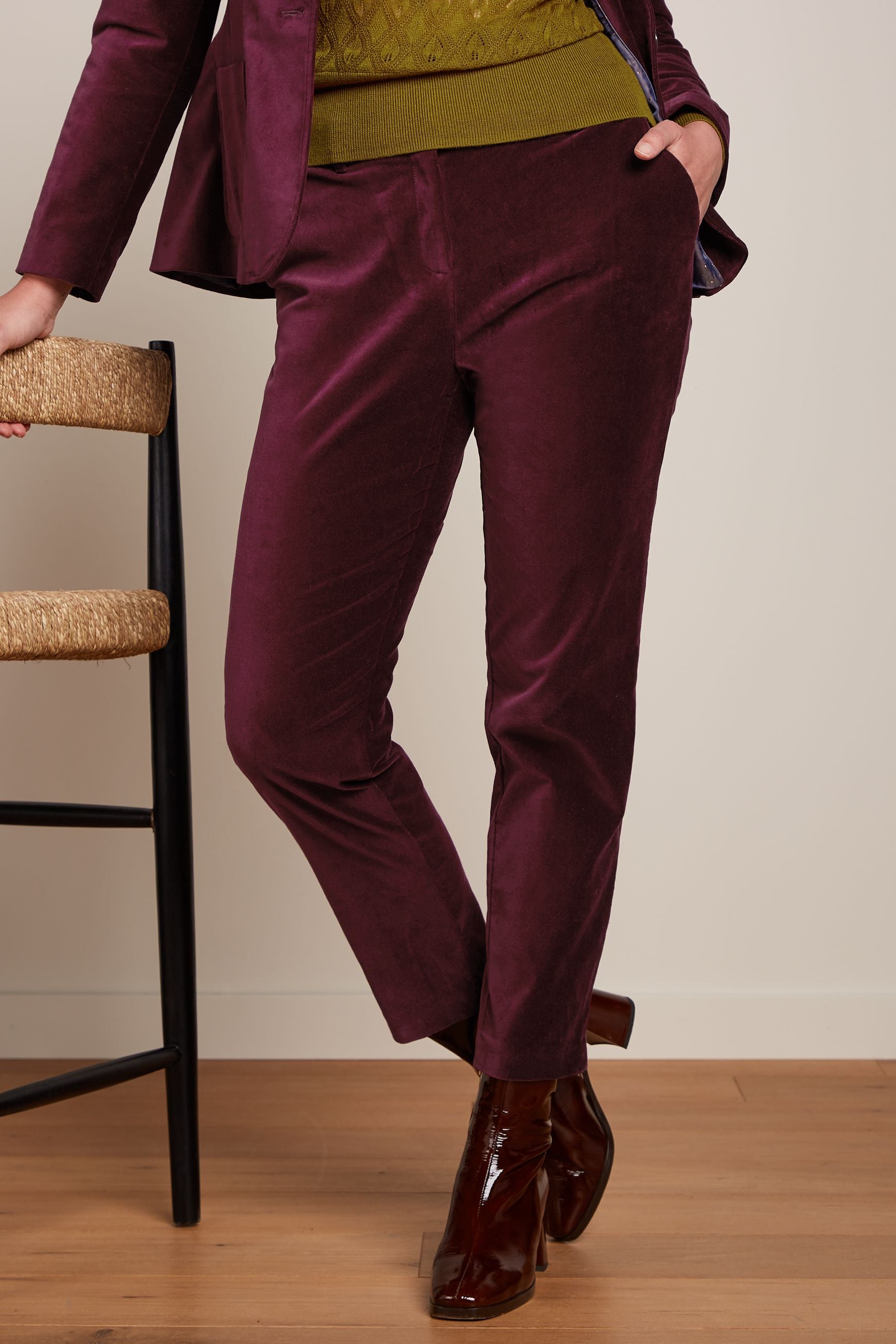 Ann Pants Uni Fargo - Cabernet Red