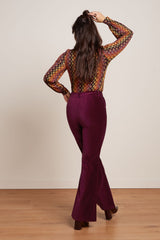 Marcie Flared Pants Uni Fargo - Cabernet Red