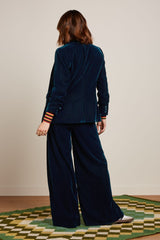 Brooke Blazer Gamine Velvet - Pond Blue