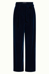 Ava Pants Gamine Velvet - Pond Blue