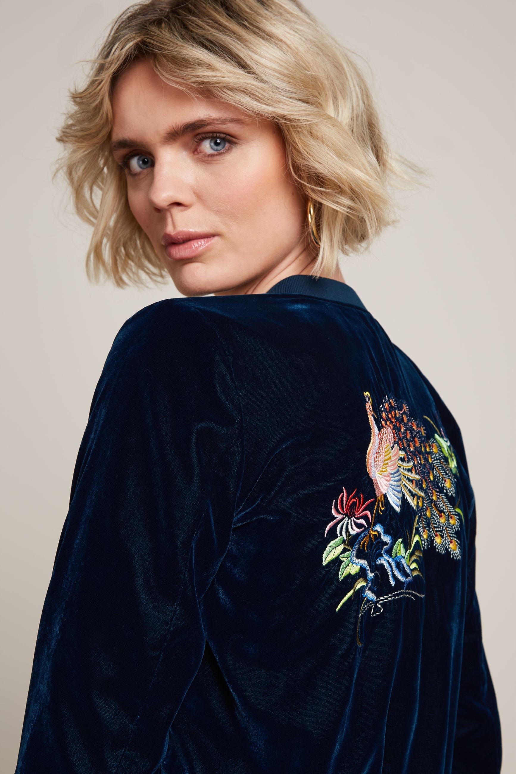 Bessie Jacket Gamine Velvet - Pond Blue