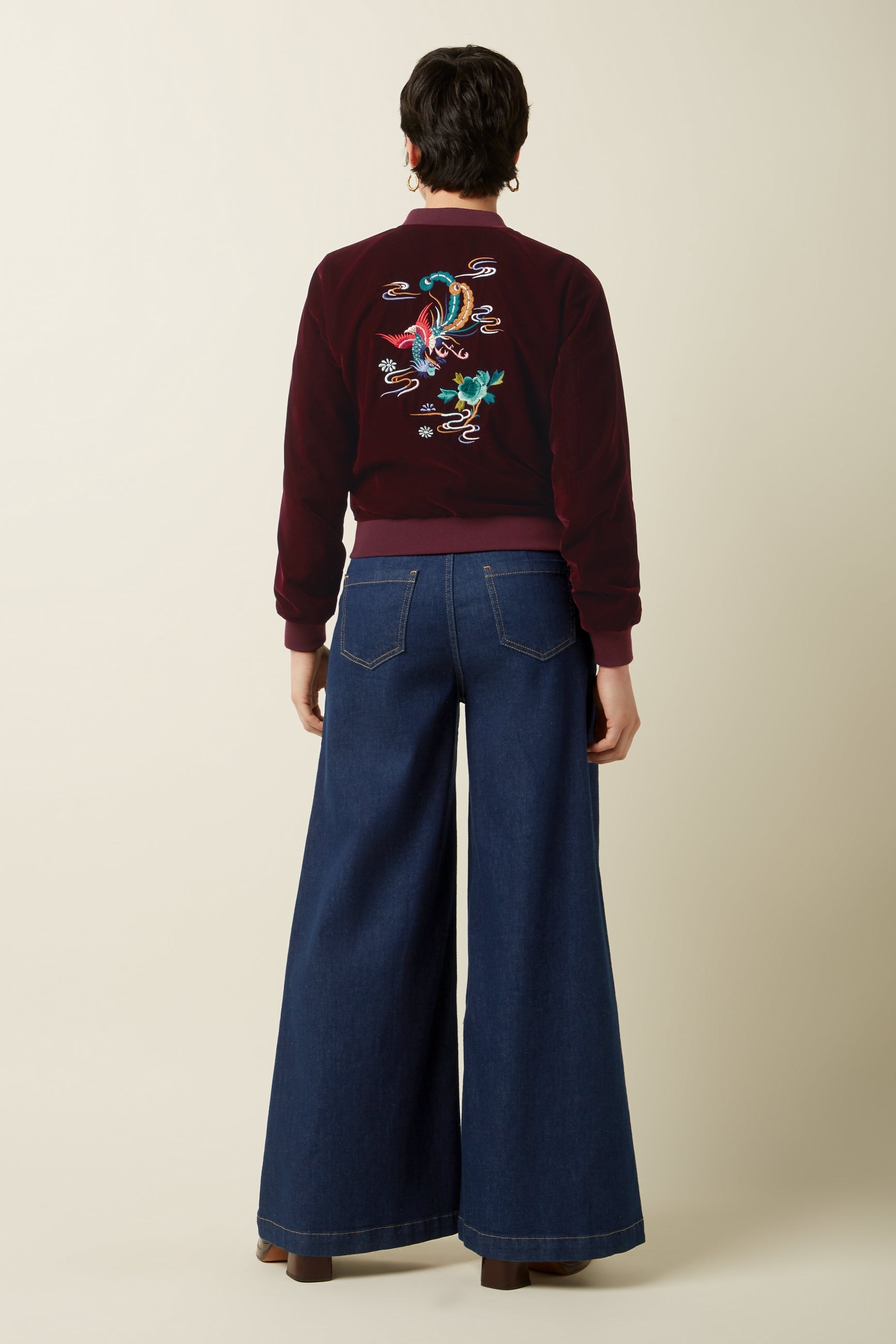 Bessie Jacket Gamine Velvet - Bordeaux Red