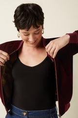 Bessie Jacket Gamine Velvet - Bordeaux Red
