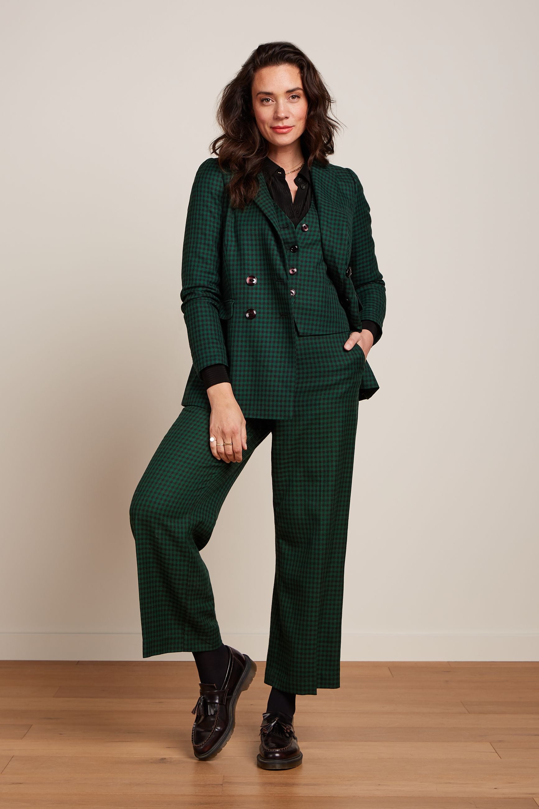 Federica Pants Norman Check - Avar Green