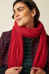 Scarf Ajour Carre - Fire Red