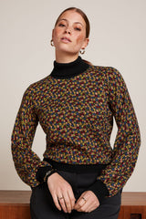 Rollneck Bell Top Flaminga - Black