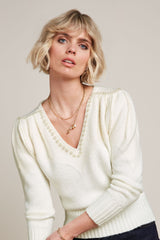 Alex Knit Top Eighties - Cream