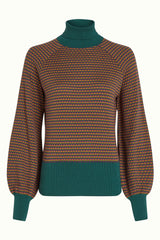 Rollneck Puff Top Graham - Pine Green