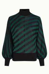 Tina Top Spiro Stripe - Pine Green