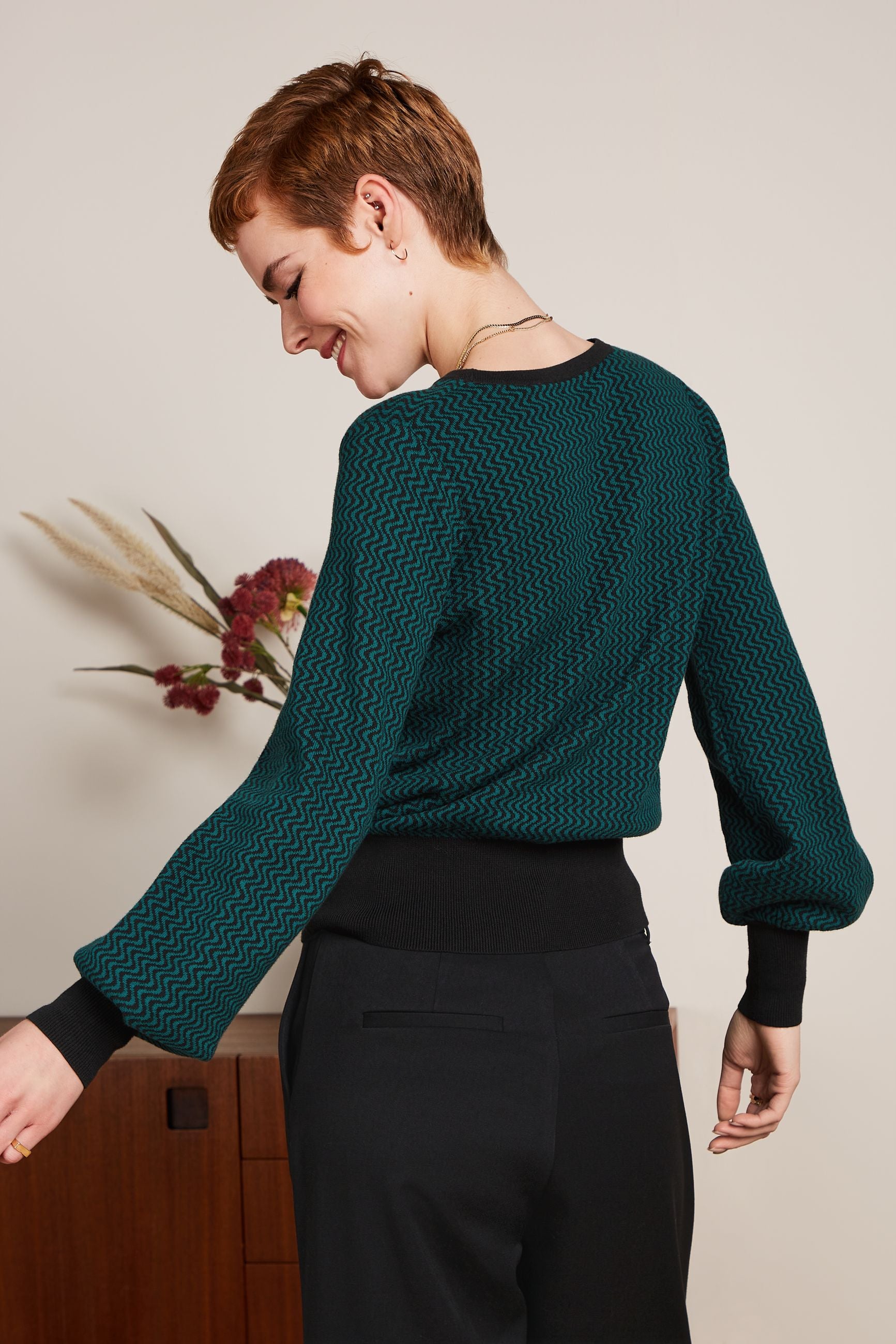 Bell Sleeve Top Teddy - Antique Green