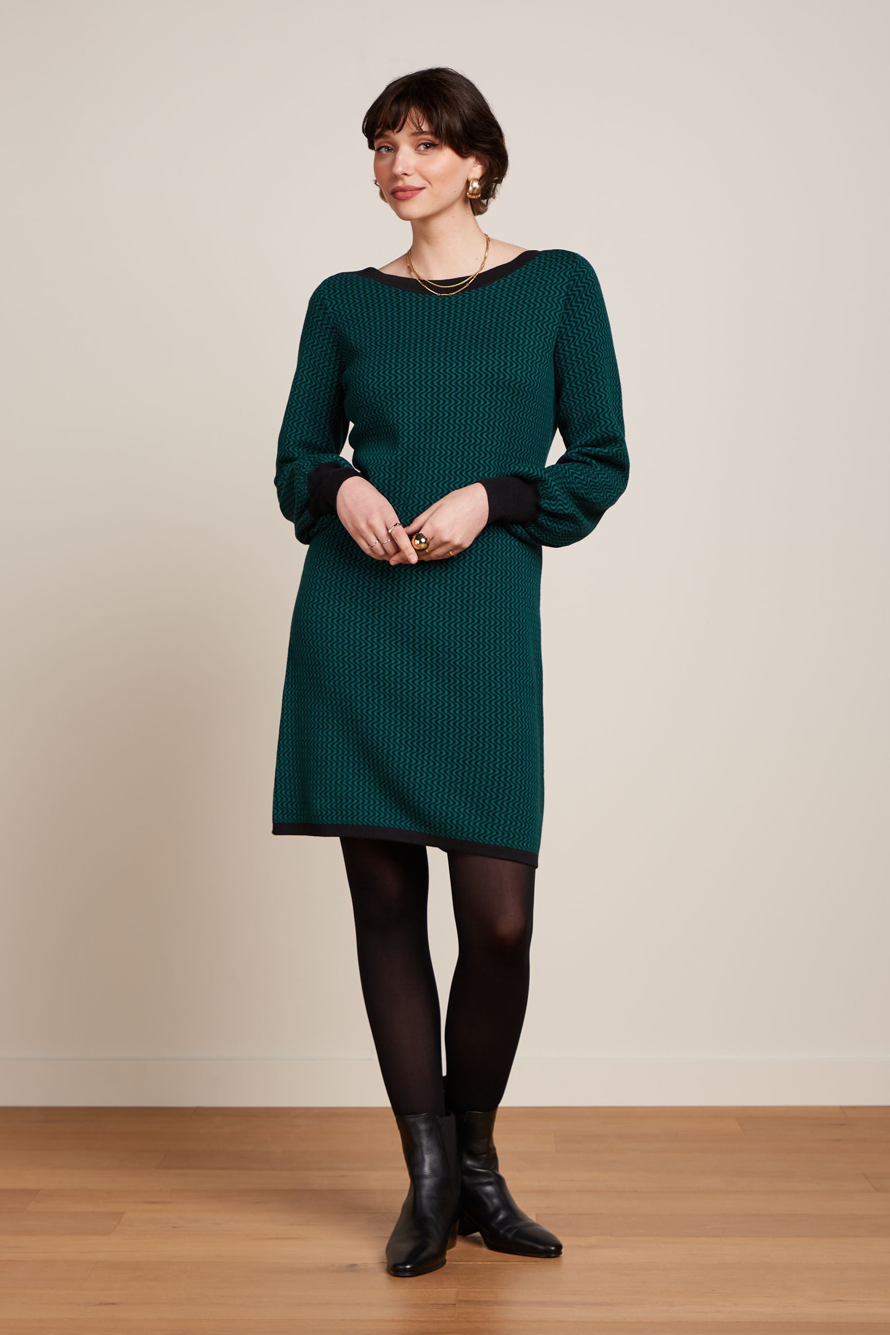 Audrey Dress Teddy - Antique Green