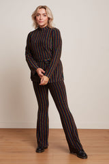 Border Flared Pants Alma Lurex - Multi Color