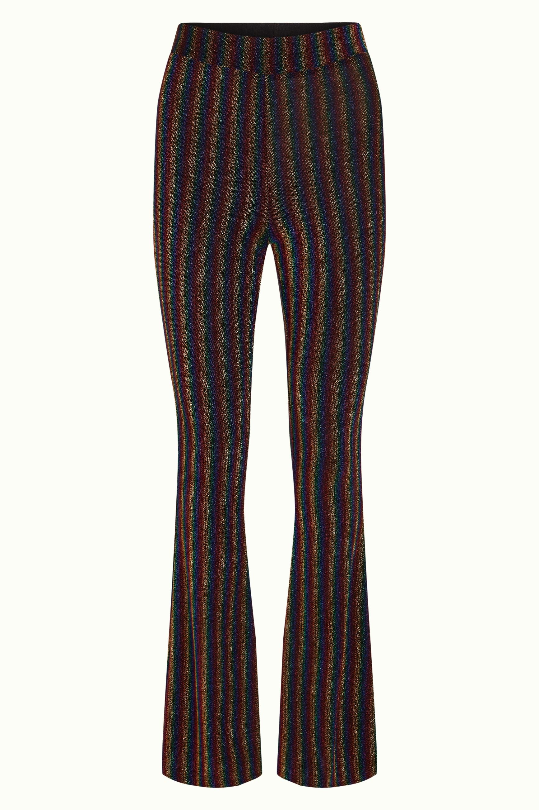 Border Flared Pants Alma Lurex - Multi Color