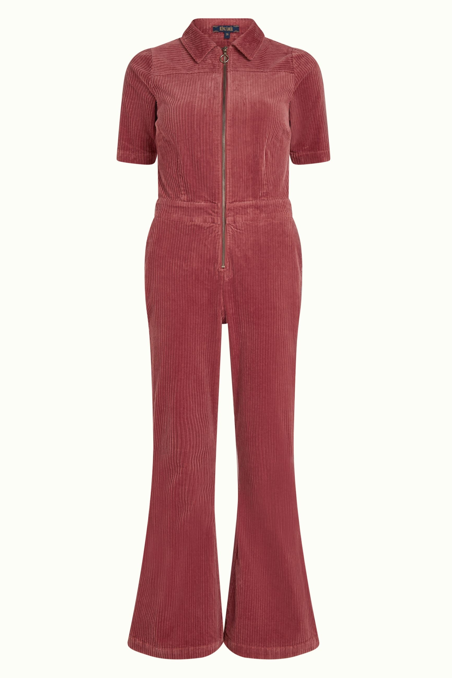 Garbo Flare Jumpsuit Corduroy - Desert Red