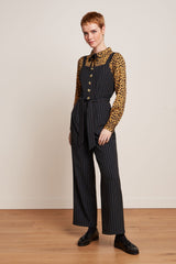 Ines Jumpsuit Ziggy Stripe - Black