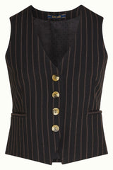 Bianca Gilet Ziggy Stripe - Black