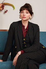 TIna Blazer Ziggy Stripe - Black