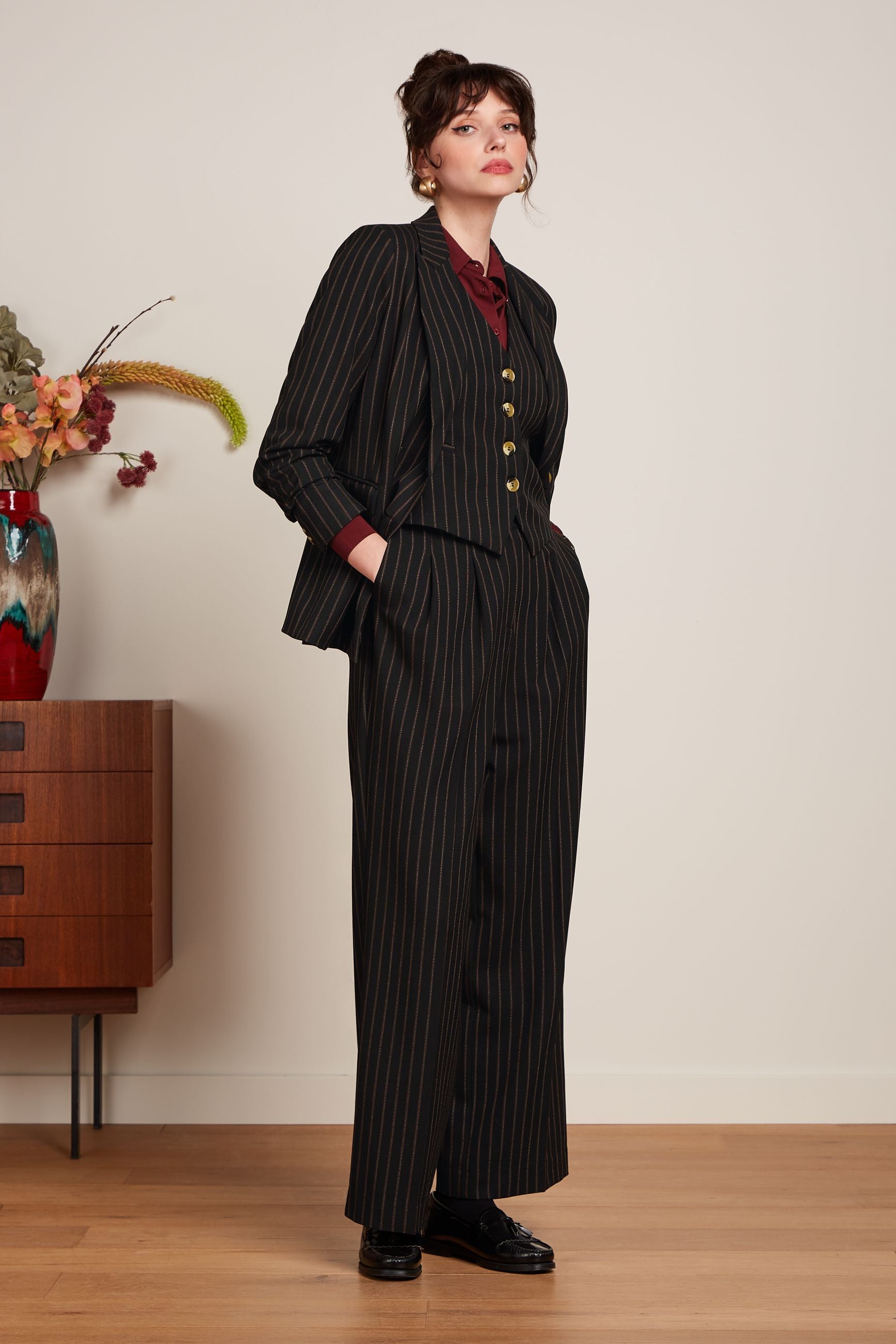 TIna Blazer Ziggy Stripe - Black