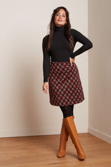 Border Skirt Riley Jacquard - Cabernet Red