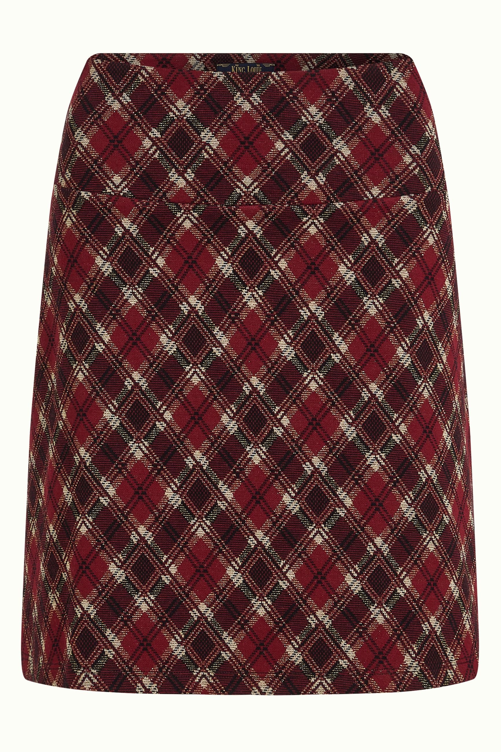 Border Skirt Riley Jacquard - Cabernet Red