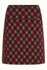 Border Skirt Riley Jacquard - Cabernet Red