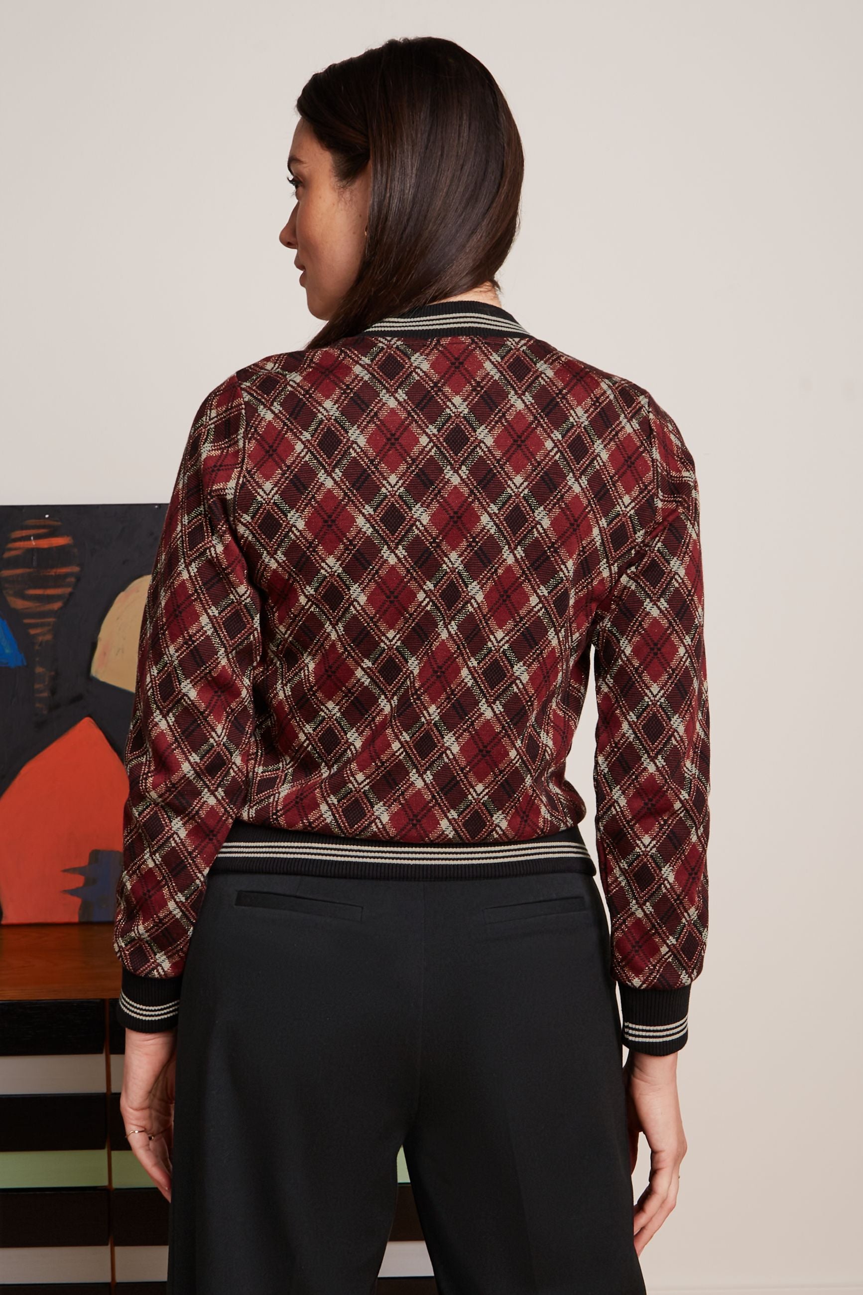 Bessie Jacket Riley Jacquard - Cabernet Red