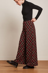 Border Palazzo Pants Riley Jacquard - Cabernet Red