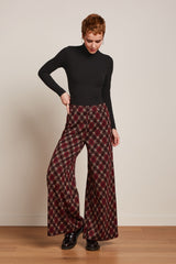 Border Palazzo Pants Riley Jacquard - Cabernet Red