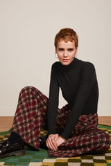 Border Palazzo Pants Riley Jacquard - Cabernet Red