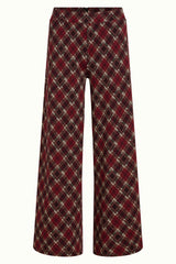 Border Palazzo Pants Riley Jacquard - Cabernet Red