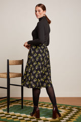 Juno Midi Skirt Beat - Woodbine Green