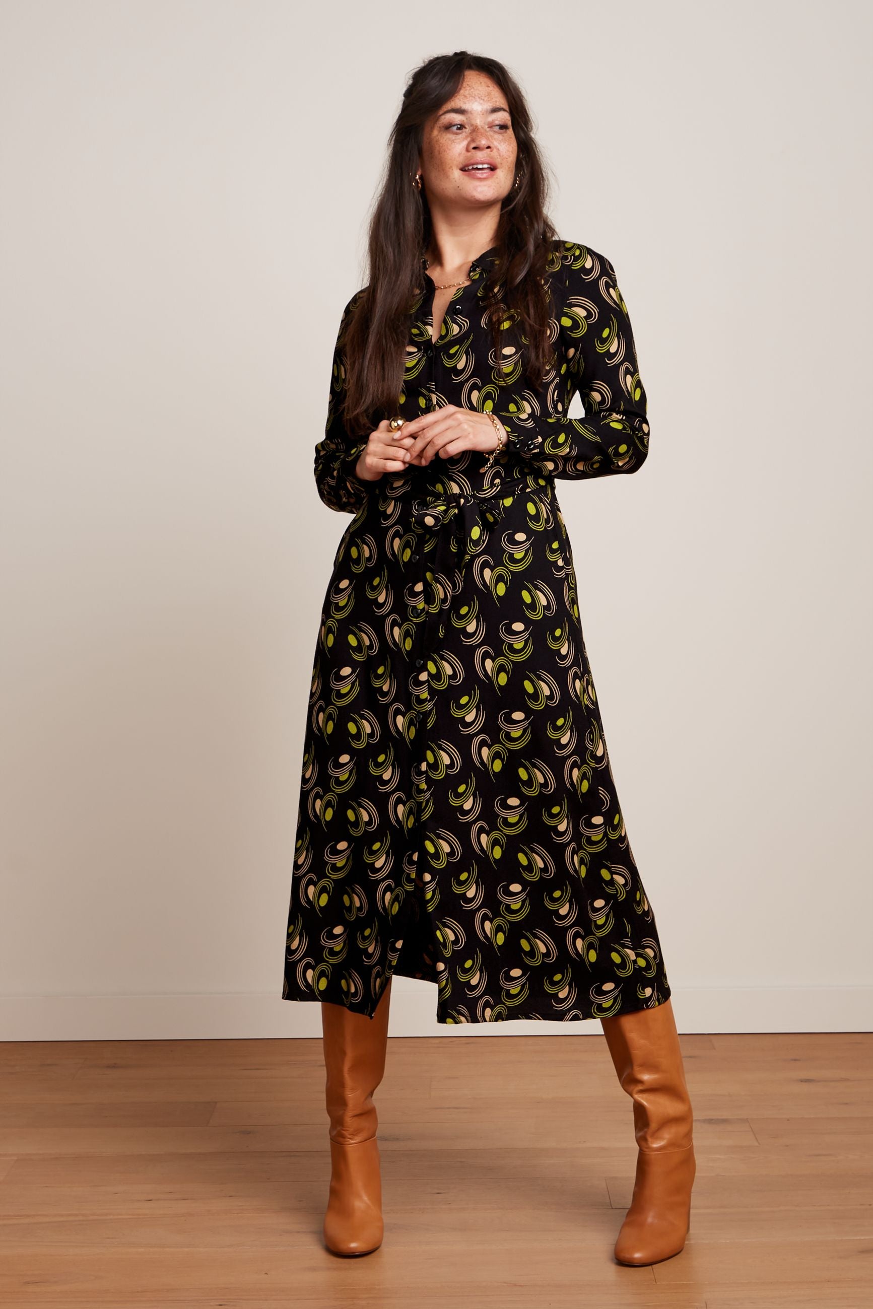 Olive Midi Dress Beat - Woodbine Green