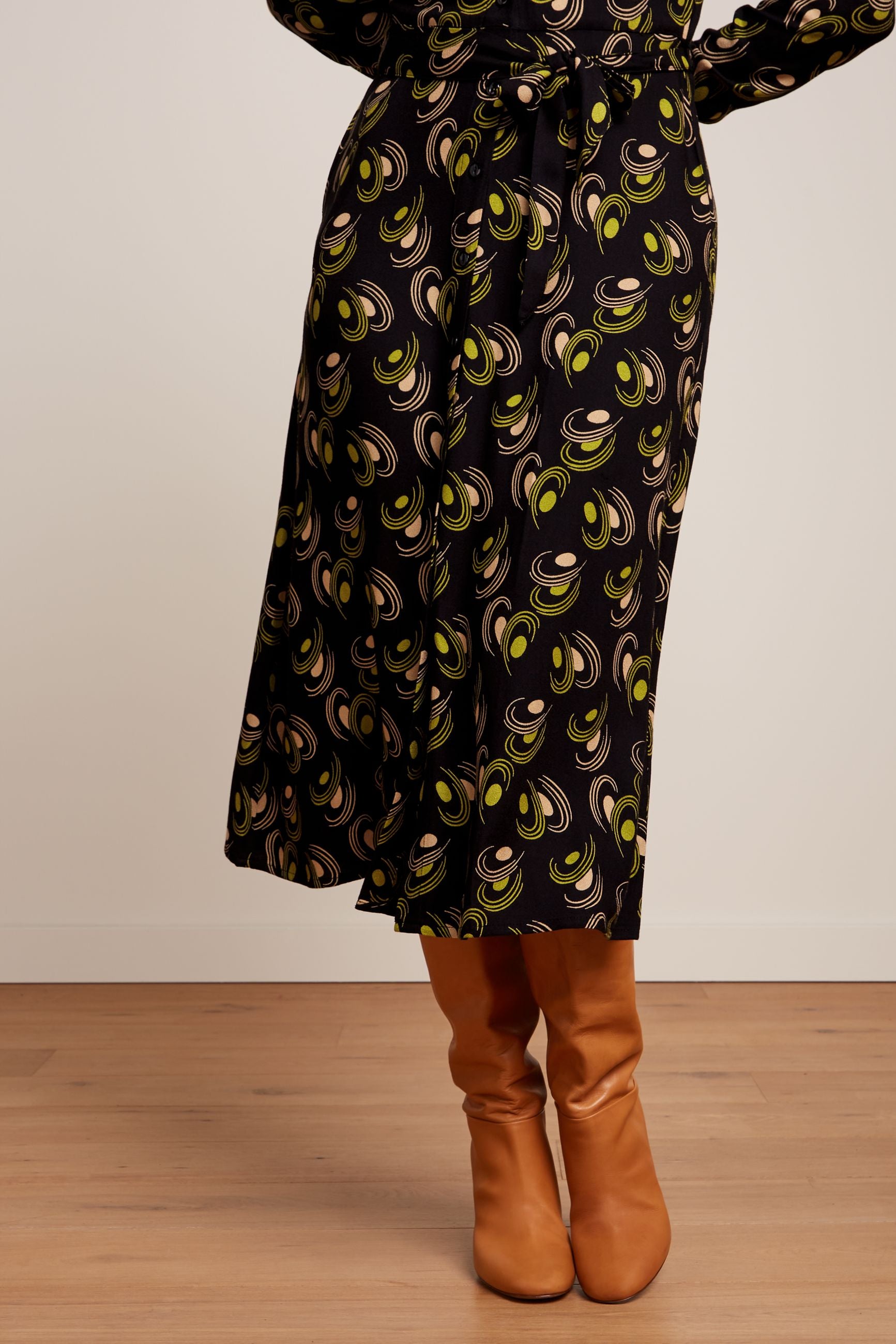 Olive Midi Dress Beat - Woodbine Green