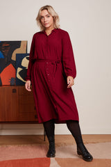 Carina Dress Piper - Cabernet Red