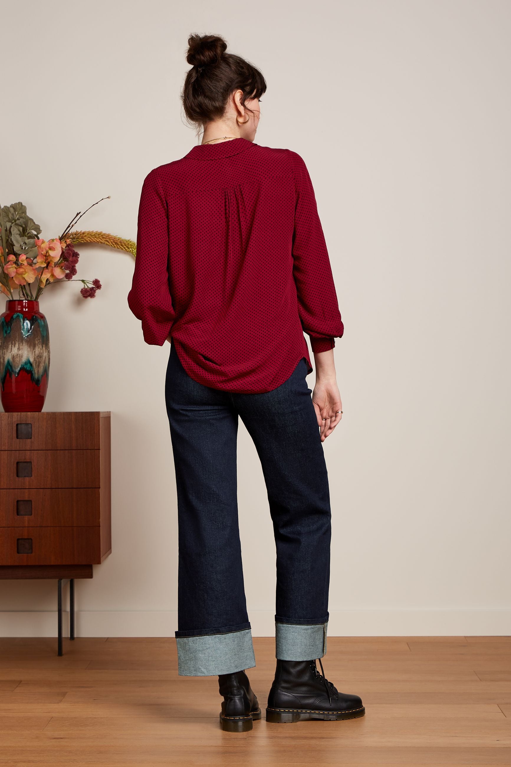 Maisie Blouse Piper - Cabernet Red