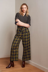 Ava Pants Lucky Check - Evening Blue