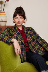 Patti Coat Lucky Check - Evening Blue