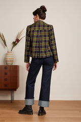 Patti Coat Lucky Check - Evening Blue