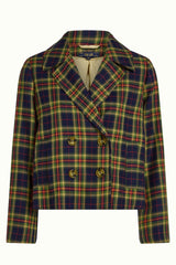 Patti Coat Lucky Check - Evening Blue