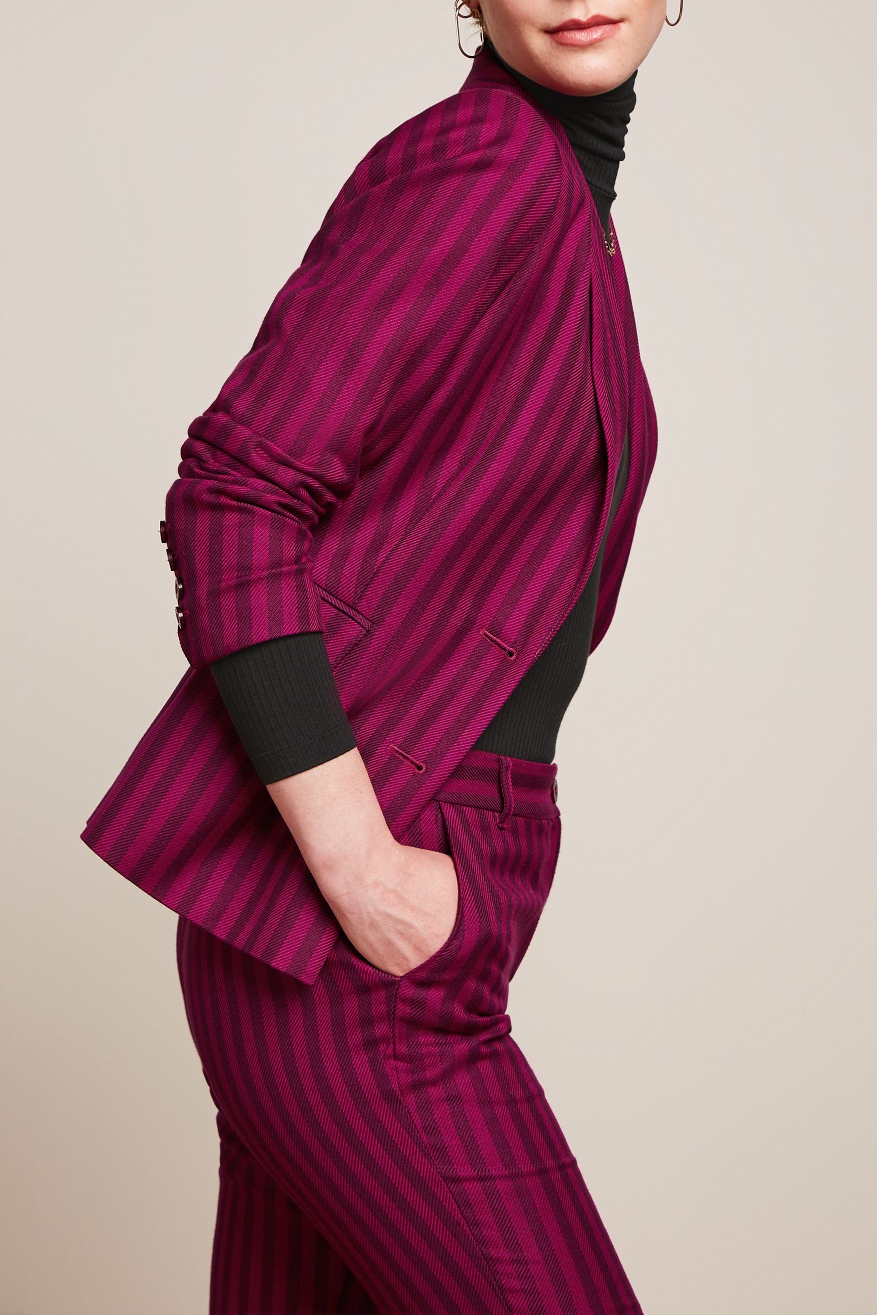 Brooke Blazer Metro Stripe - Wild Fuchsia