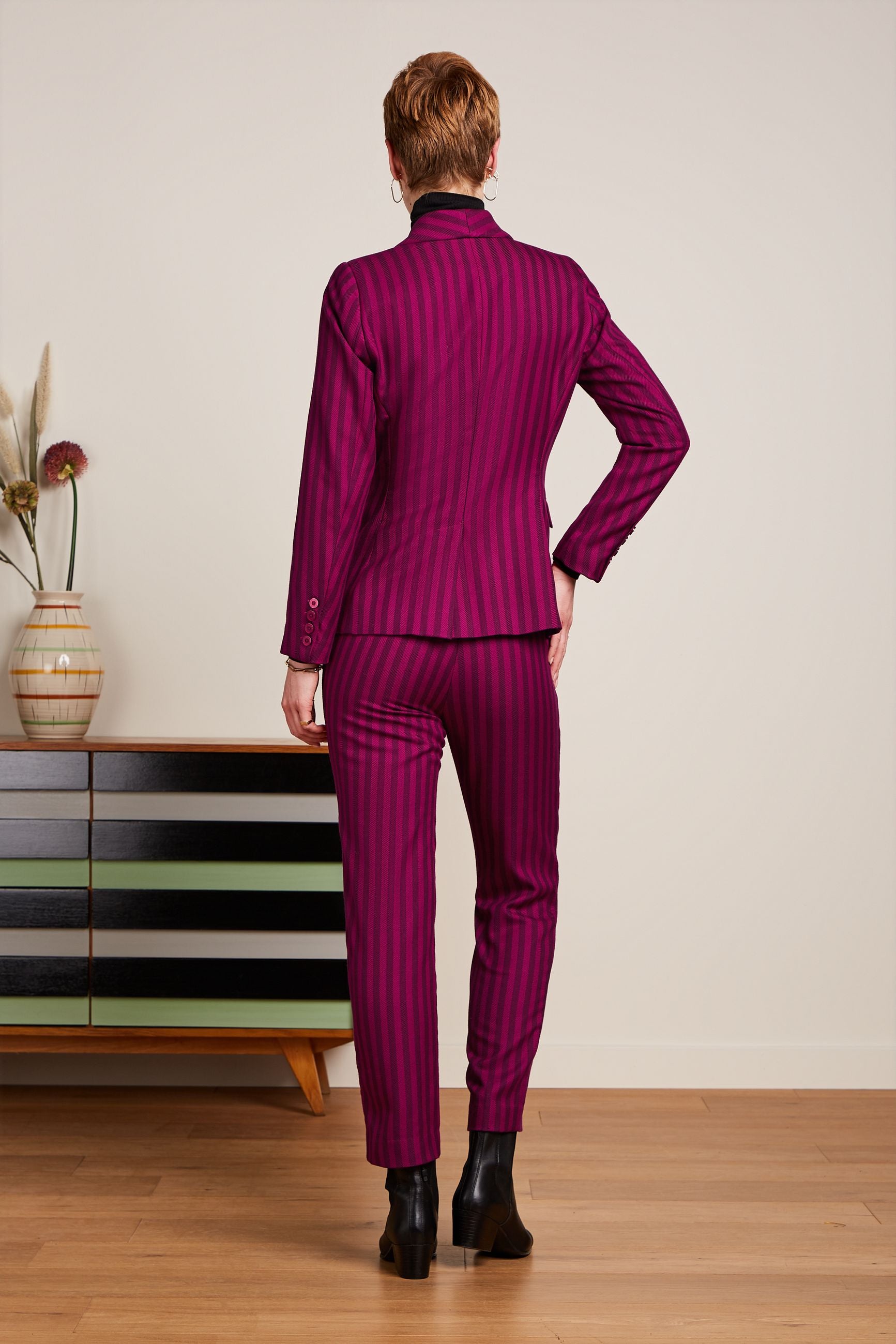 Brooke Blazer Metro Stripe - Wild Fuchsia