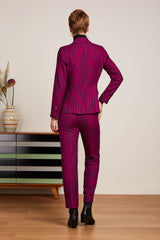 Ann Pants Metro Stripe - Wild Fuchsia